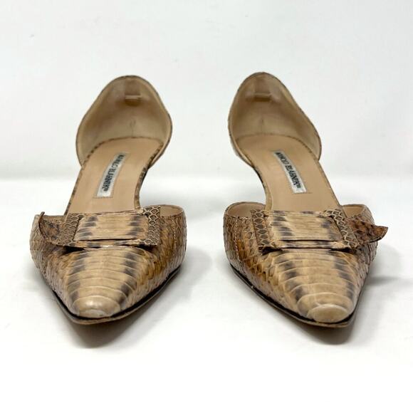 Manolo Blahnik Vintage Python Kitten Heel Pumps – Size 40 - Picture 4 of 9